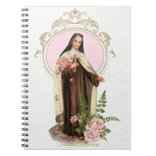St. Therese das kleine Blumen-religiöse Vintage Notizblock