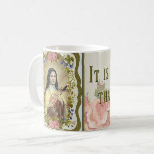 St. Therese das kleine Blumen-Rosen-Kruzifix Kaffeetasse