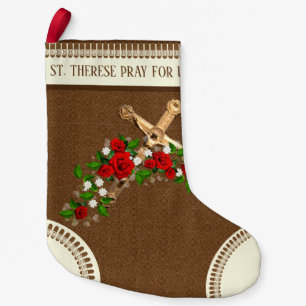 St. Therese das kleine Blumen-Rosen-Kruzifix Kleiner Weihnachtsstrumpf