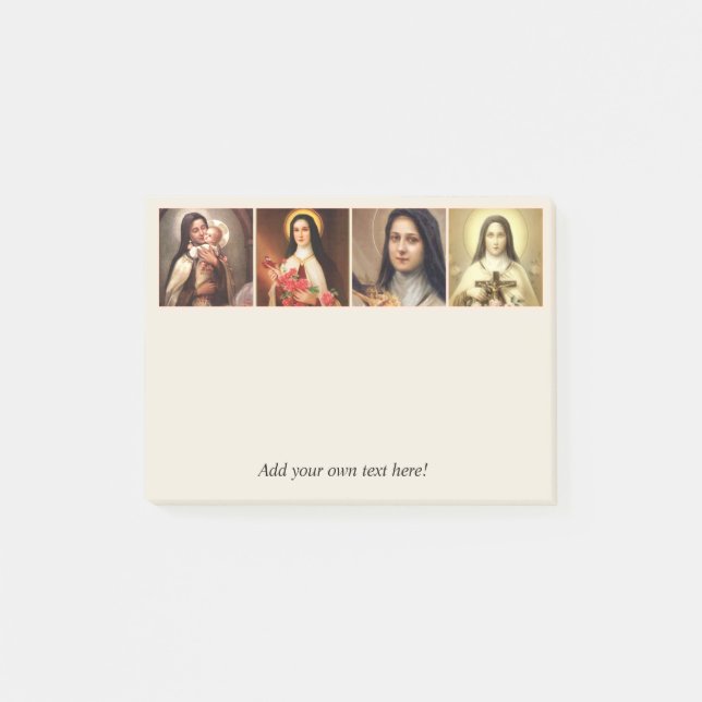 St. Therese das kleine Blumen-Rosen-Kruzifix Post-it Klebezettel (Vorderseite)