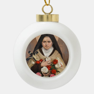 St.Therese der Lisieux Weihnachtsverzierung Keramik Kugel-Ornament