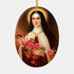 St. Thérèse der Lisieux Weihnachtsverzierung Keramik Ornament