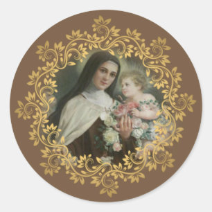 St. Therese des Kindes Jesus wenig Blume Runder Aufkleber