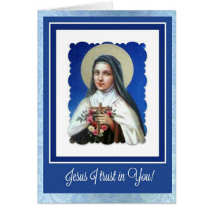 St. Therese die kleine Blume mit Kruzifix & Rose