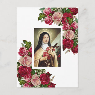 St. Therese die kleine Blume Rosenrosen Postkarte