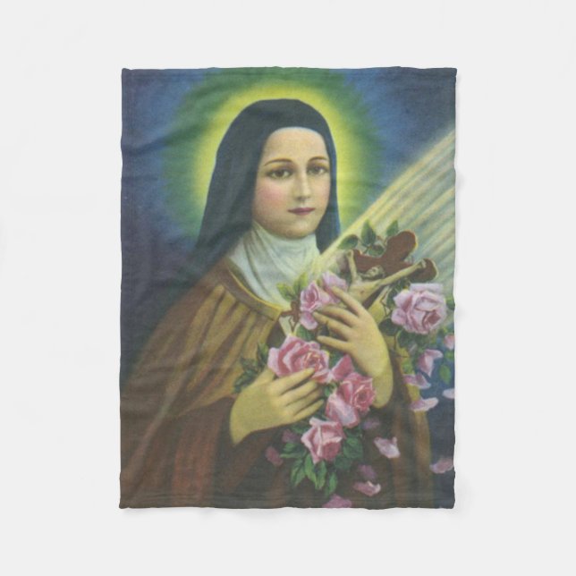 St. Therese die kleine Blumen-Carmelite Nonne Fleecedecke (Vorderseite)