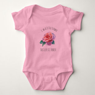 St. Therese die kleine Blumen-Rosa-Rose Baby Strampler