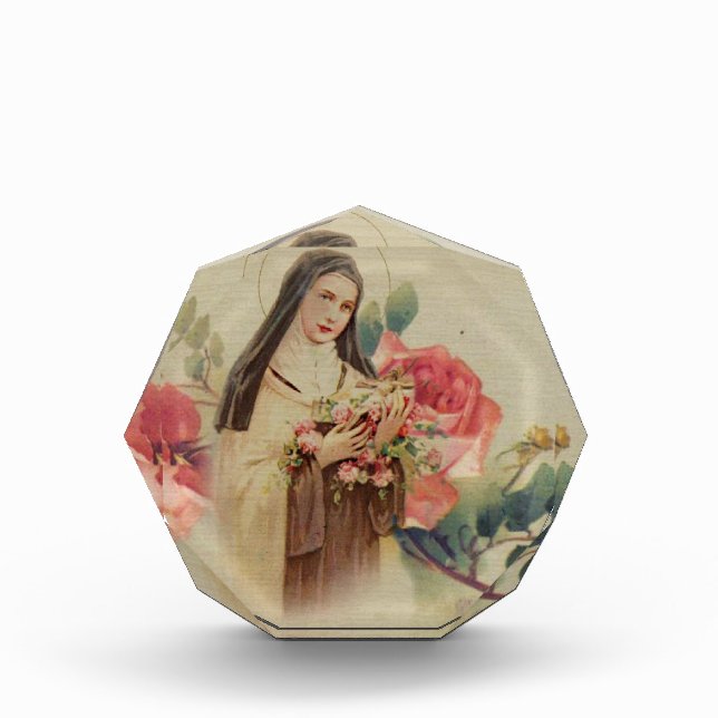 St. Therese die kleinen Blumen-Rosa-Rosen Fotoblock (Vorderseite)