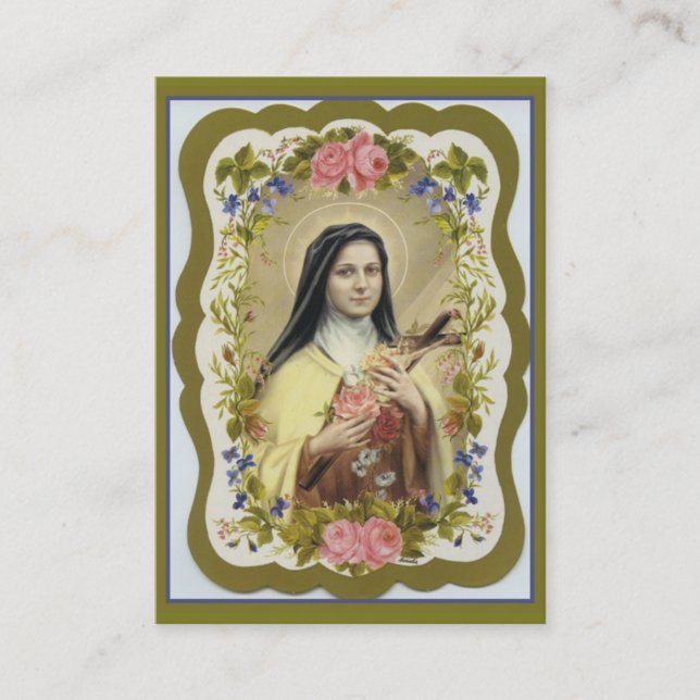 St. Therese die kleiner Blumenovena-heiligen Visitenkarte (Vorderseite)
