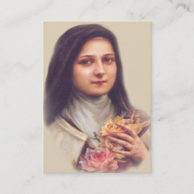 St. Therese die kleiner Blumenovena-heiligen Visitenkarte (Vorderseite)