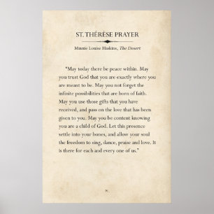 St. Therese Gebet Buchseite Kunst Poster