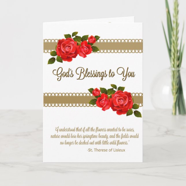 St. Therese Grußkarte mit der Schrift innen Karte (Vorderseite)