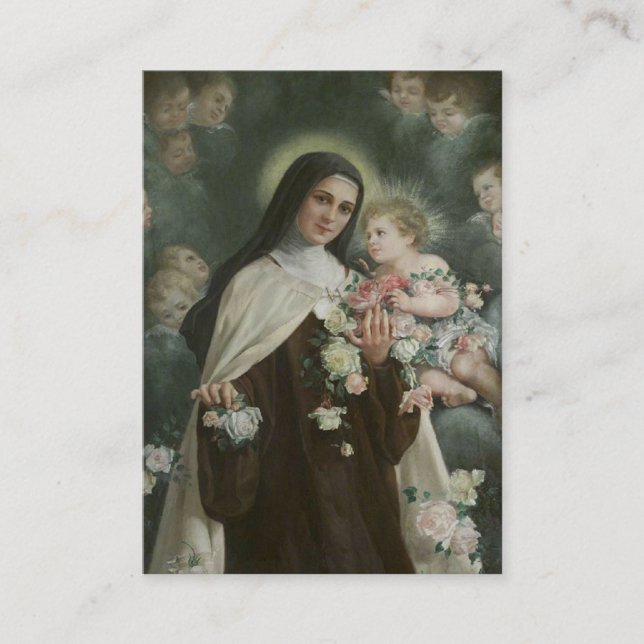 St. Therese Jesus Crucifix Novena Angels Rose Visitenkarte (Vorderseite)