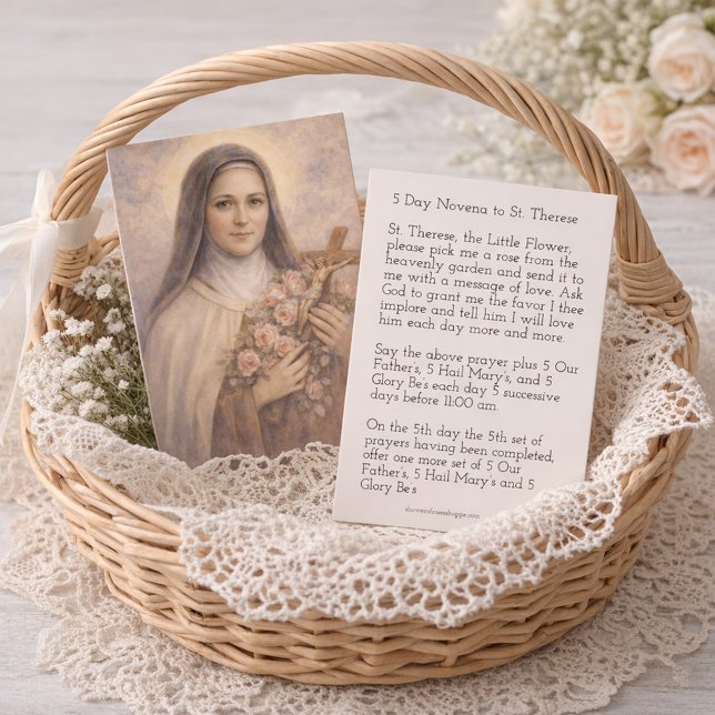St. Therese Jesus Crucifix Novena Holy Card Visitenkarte (Von Creator hochgeladen)