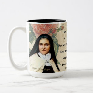 St. Therese Jesus Gebet Vintag katholische Collage Zweifarbige Tasse