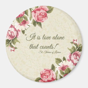 St. Therese "Liebe allein, das" mit rosa ROS zähl Magnet