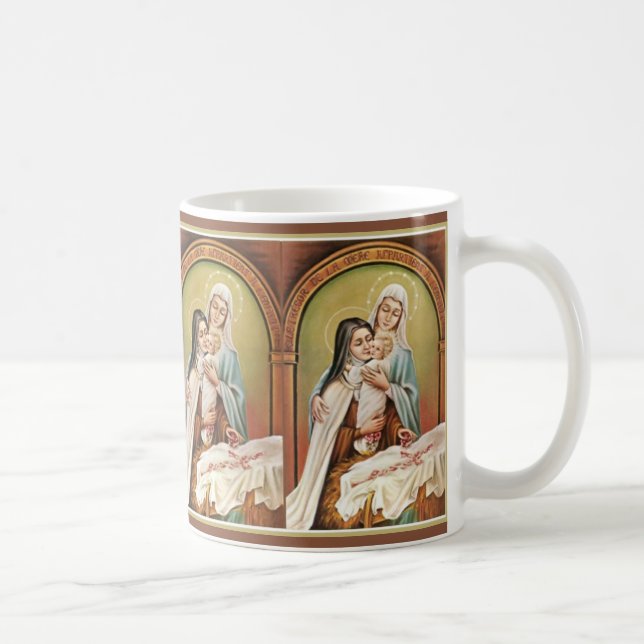 St. Therese Mary Baby Jesus Manger Rose Kaffeetasse (Rechts)