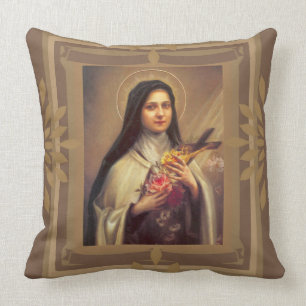 St. Therese mit Rosen, Kruzifix Jesus Kissen