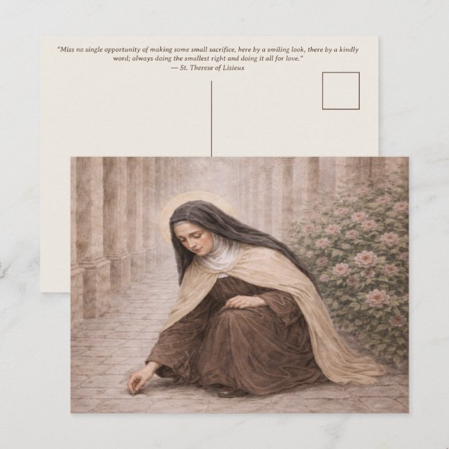 St. Therese of Lisieux "Little Way"  Postkarte (Vorne/Hinten)