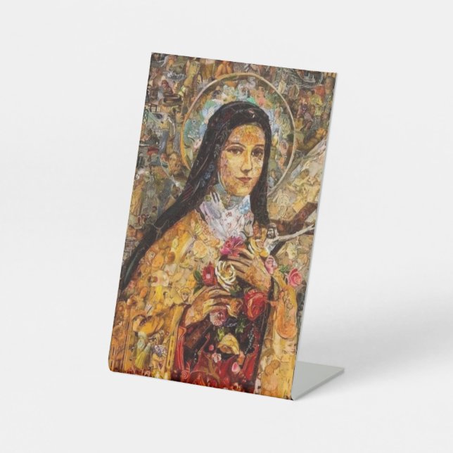 St. Therese of Lisieux O Pedestal Sign Sockelschild (Vorderseite)