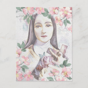 St Therese The Little Blume Wasserfarbe Vintag Postkarte