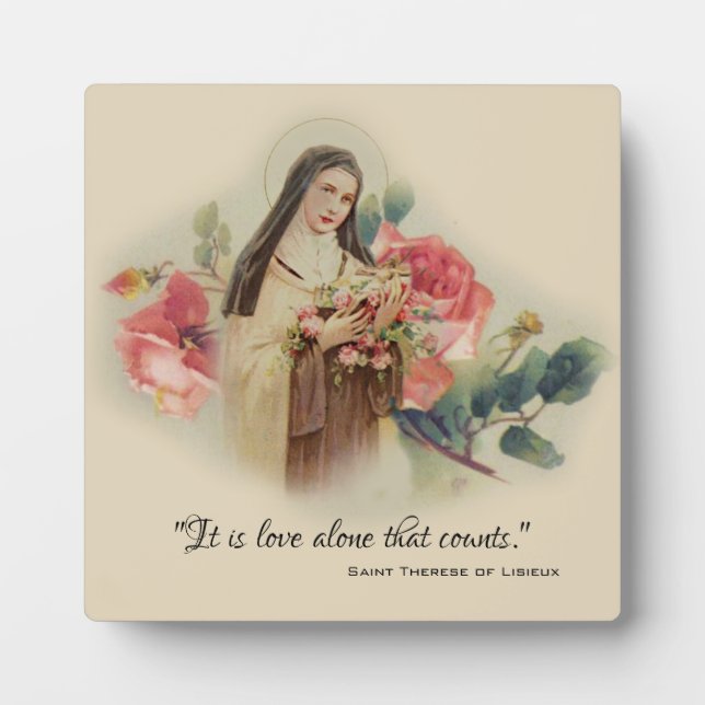 St. Therese the Little Flower Roses Quote Fotoplatte (Vorderseite)
