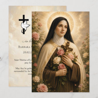 St. Therese Trauergebet 5x7 Zoll Karte