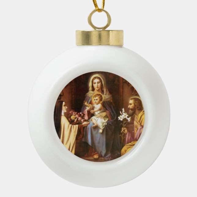 St.Therese und die heilige Keramik Kugel-Ornament (Vorderseite)