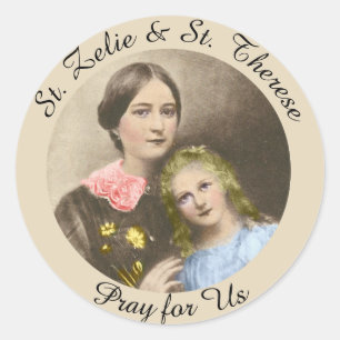 St. Therese und ihre Mutter St. Zelie Martin Runder Aufkleber