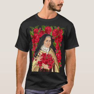 St Therese von Lisieux Blume Rose Christlich Katho T-Shirt