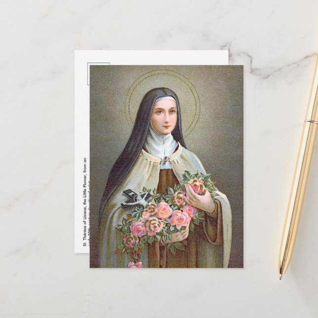 St. Therese von Lisieux die kleine Blume (BJE 01) Postkarte (Vorderseite/Rückseite Beispiel)