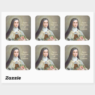 St. Therese von Lisieux die kleine Blume (BJE 01) Quadratischer Aufkleber