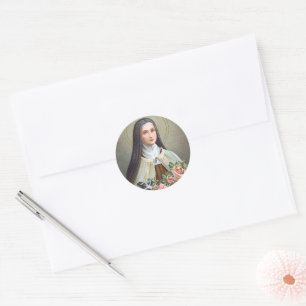 St. Therese von Lisieux die kleine Blume (BJE 01) Runder Aufkleber
