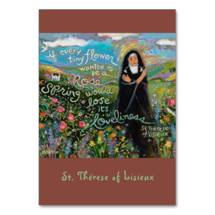 St. Therese von Lisieux Gebetskarte Tischnummer