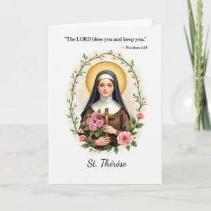 St. Therese von Lisieux Gottes Frieden und Segen Karte