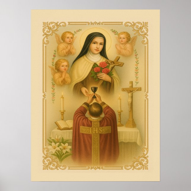 St. Thérèse von Lisieux Katholischer Priester in M Poster (Vorne)