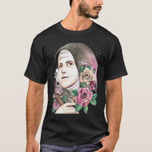 St Therese von Lisieux Kinder Kleine Blume Rose Ka T-Shirt