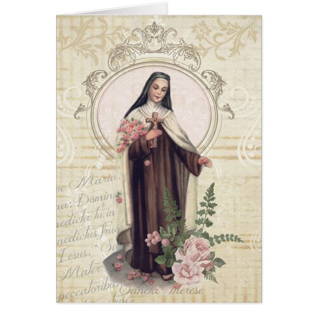 St. Therese von Lisieux Rosen-Vintagem religiösem (Vorne)
