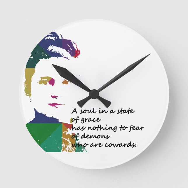 St. Therese von Lisieux Runde Wanduhr (Vorderseite)