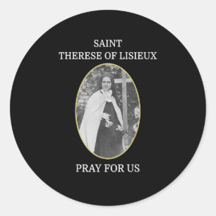 St. Therese von Lisieux T - Shirt Saint Little Blu Runder Aufkleber