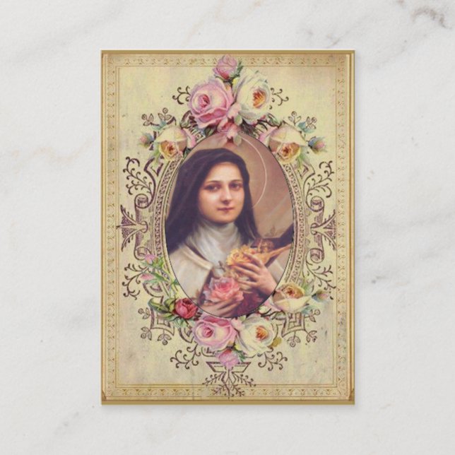 St. Therese wenig Blumenovena-heilige Karte (Vorderseite)