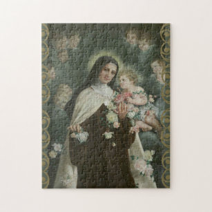 St. Therese wenige Blumen-Rosen-Engels-Engel Puzzle