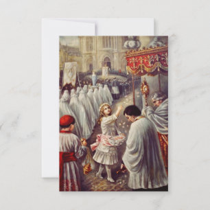 St. Therese wirft Rosen Corpus Domini Fine Art Dankeskarte