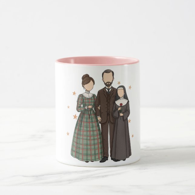 St. Therese & Zelie & Louis, katholisches Geschenk Tasse (Zentrum)