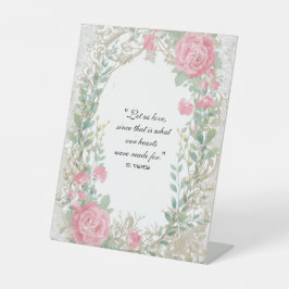 St. Therese Zitat Pink Roses Wedding Floral Sockelschild