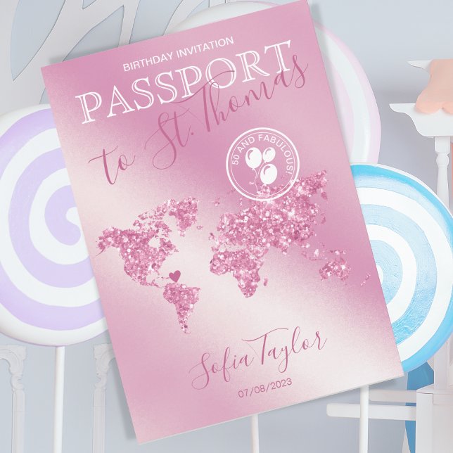 St. Thomas 50 und Fabulous Birthday Passport Karte (Von Creator hochgeladen)
