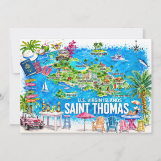 St. Thomas Amerikanische Jungferninseln Aquarell-K Einladung