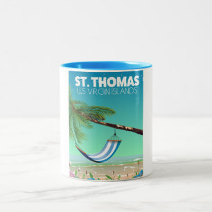 St. Thomas Amerikanische Jungferninseln. Zweifarbige Tasse