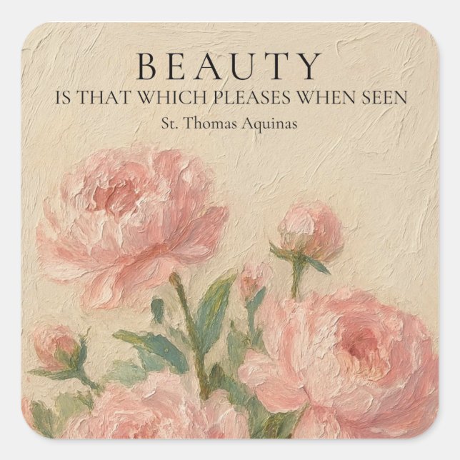 St. Thomas Aquinas Beauty Quote Rectangle Sticker (Vorderseite)
