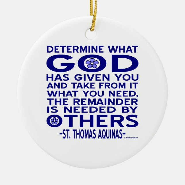St. Thomas Aquinas Zitat Keramikornament (Vorne)